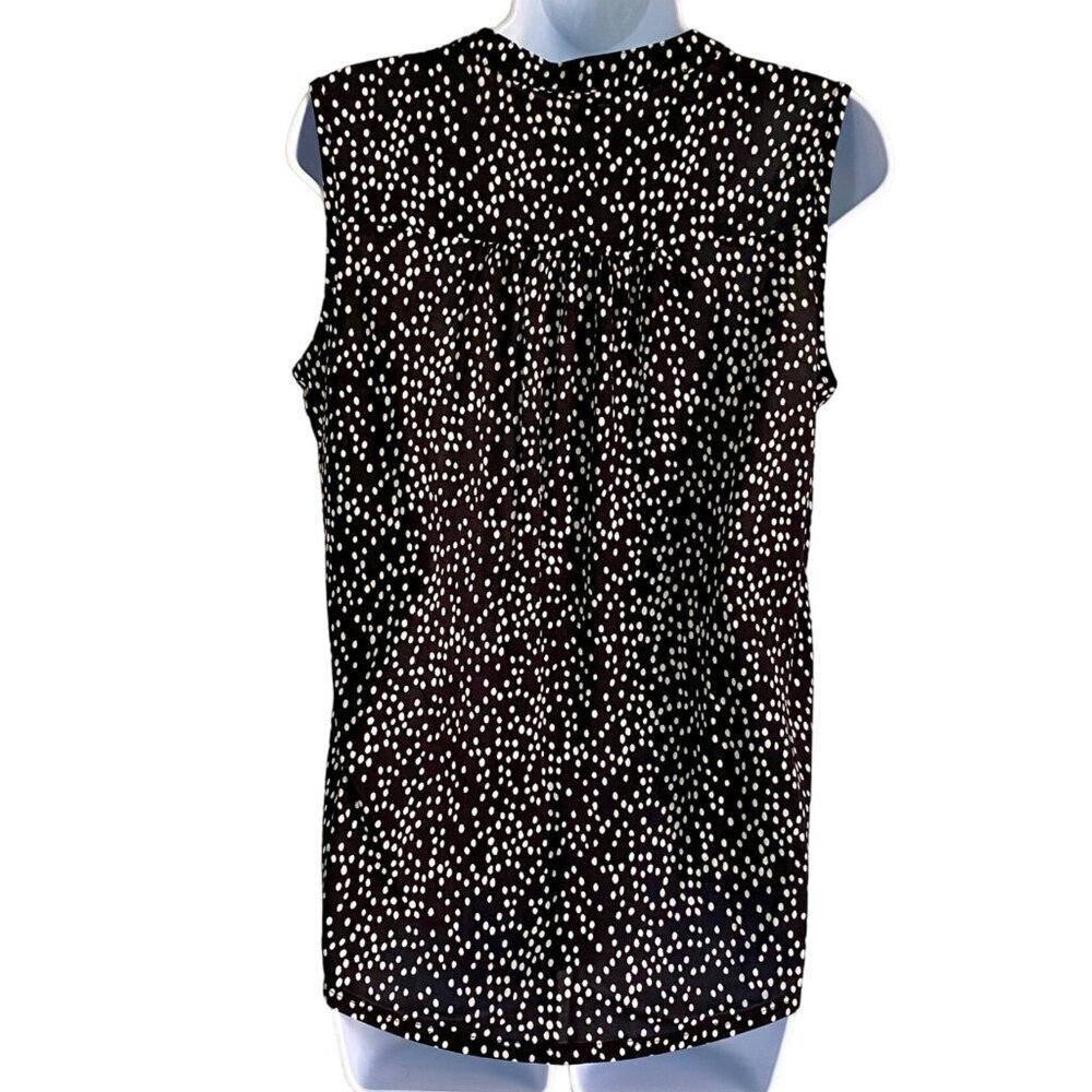 Ava & Grace Sleeveless Petite Medium Black and White Top - Picture 5 of 7
